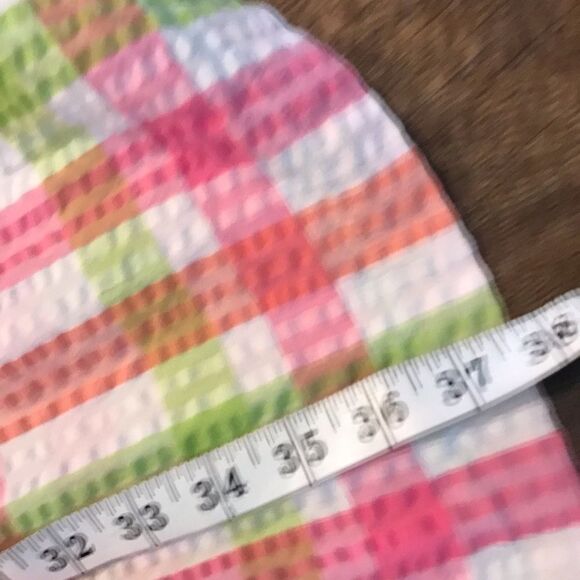 Bonnie Jean Pink Green Seersucker Dress Size 14 - Picture 9 of 12